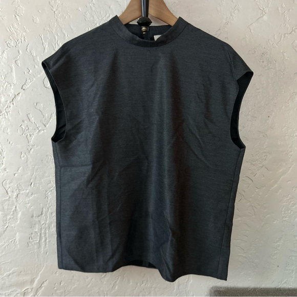 Tibi Tops - Tibi Triacetate Mock Neck Sleeveless Top